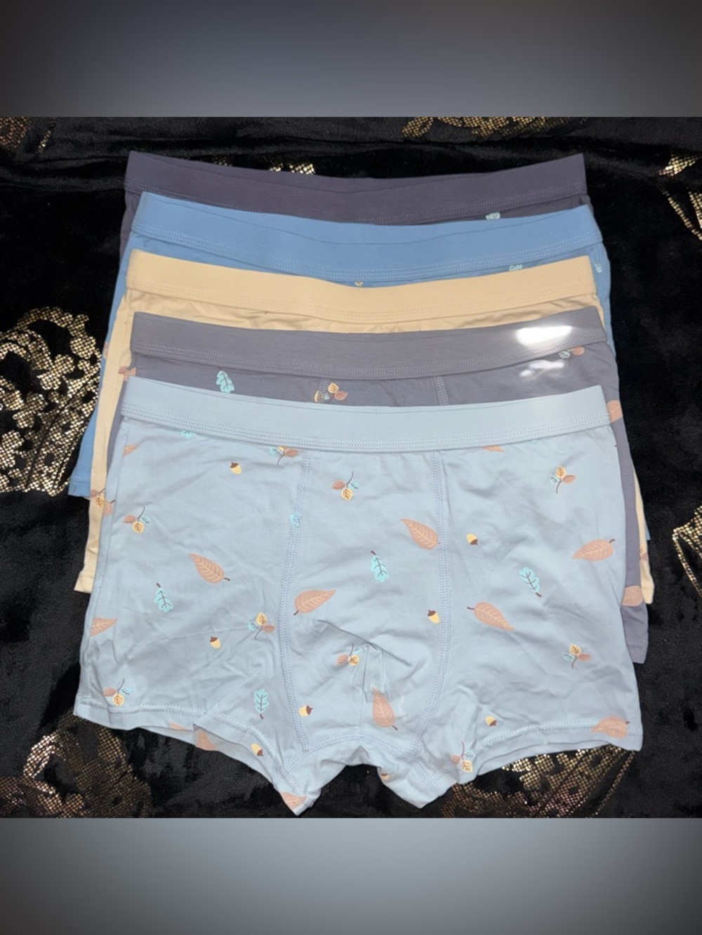 🔥5/$25🔥 New 5 Pack Boxer Briefs Boy Shorts Leaf Design Size Medium